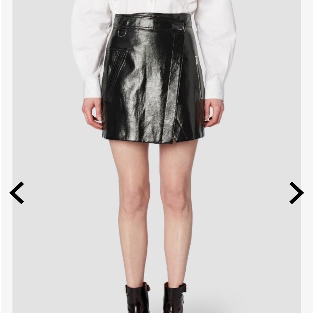 derek lam 10 crosby Patent Leather Wrap Mini Skirt